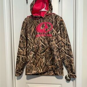 Mossy Oak Camo Hoodie with Pink Accents